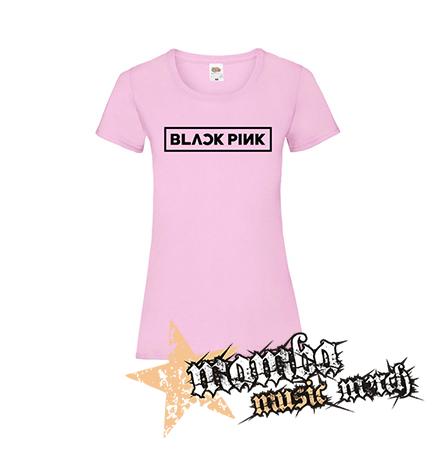 BLACKPINK - Logo Black - svetloružové dámske tričko