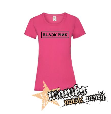 BLACKPINK - Logo Black - Ružové dámske tričko