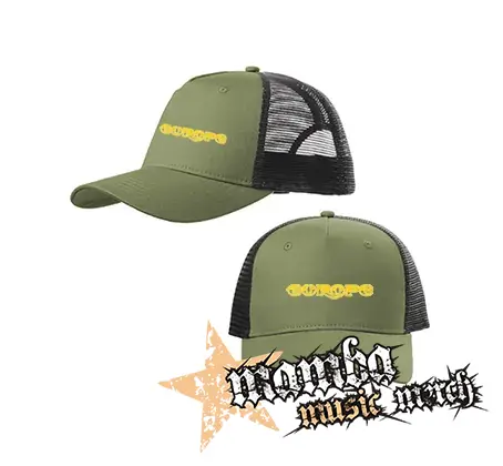 EUROPE - Logo Yellow - olivovočierna sieťkovaná šiltovka model "Trucker Cap"