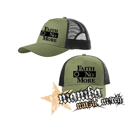 FAITH NO MORE - Logo - olivovočierna sieťkovaná šiltovka model "Trucker Cap"