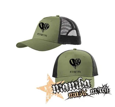 JUICE WRLD - Broken Heart - olivovočierna sieťkovaná šiltovka model "Trucker Cap"
