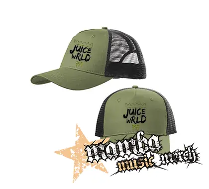 JUICE WRLD - King 999 - olivovočierna sieťkovaná šiltovka model "Trucker Cap"