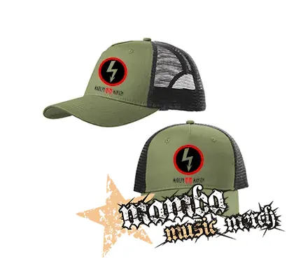 MARILYN MANSON - olivovočierna sieťkovaná šiltovka model "Trucker Cap"