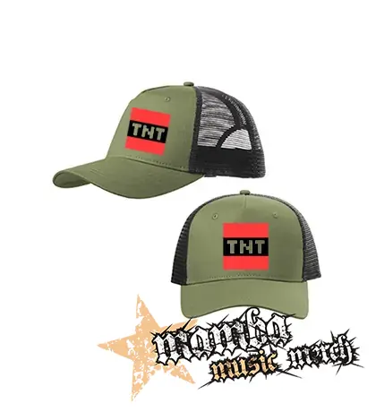 MINECRAFT - TNT - olivovočierna sieťkovaná šiltovka model "Trucker Cap"