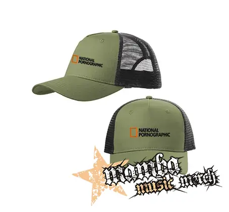 NATIONAL PORNOGRAPHIC - olivovočierna sieťkovaná šiltovka model "Trucker Cap"