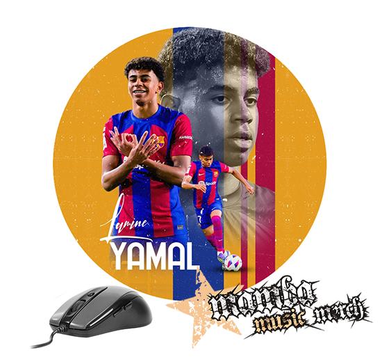 Podložka pod myš LAMINE YAMAL - Barcelona Poster - okrúhla