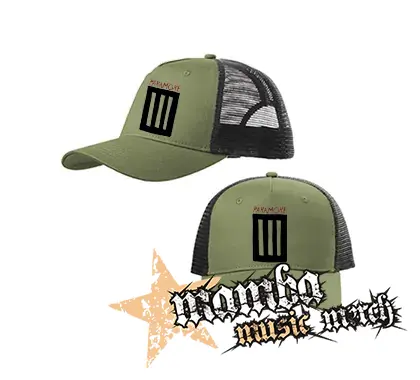 PARAMORE - 3 Bar - olivovočierna sieťkovaná šiltovka model "Trucker Cap"