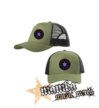 PUNK ROCK LEGEND - Charlie Harper Color - olivovočierna sieťkovaná šiltovka model "Trucker Cap"