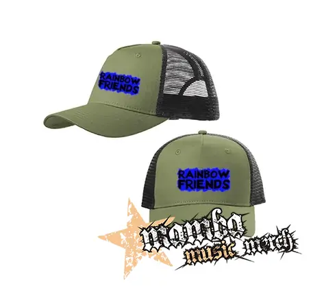 RAINBOW FRIENDS - olivovočierna sieťkovaná šiltovka model "Trucker Cap"