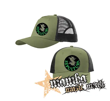 SEPULTURA - Brasil - olivovočierna sieťkovaná šiltovka model "Trucker Cap"