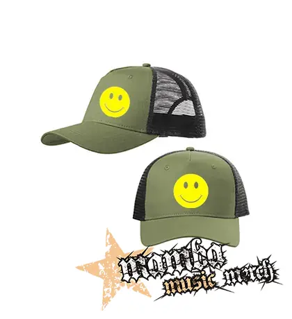 SMAJLÍK - olivovočierna sieťkovaná šiltovka model "Trucker Cap"