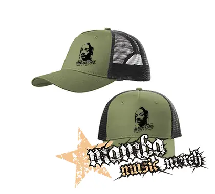 SNOOP DOGG - Logo & Portrait - olivovočierna sieťkovaná šiltovka model "Trucker Cap"