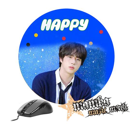 Podložka pod myš JIN (BTS) - Happy Blue Portrait - okrúhla