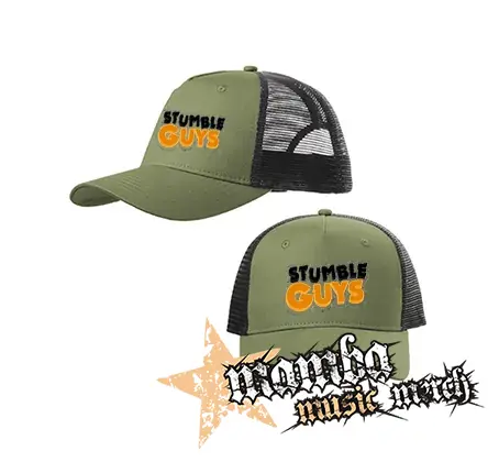 STUMBLE GUYS - Logo - olivovočierna sieťkovaná šiltovka model "Trucker Cap"