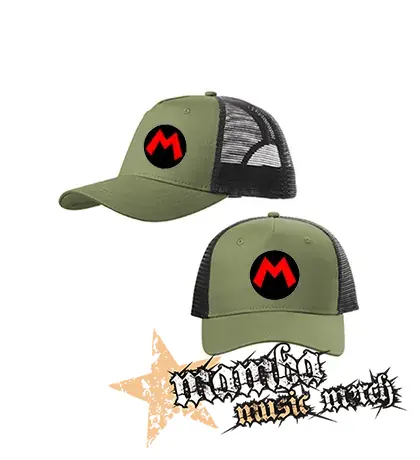 SUPER MARIO - Red Logo Crest - olivovočierna sieťkovaná šiltovka model "Trucker Cap"