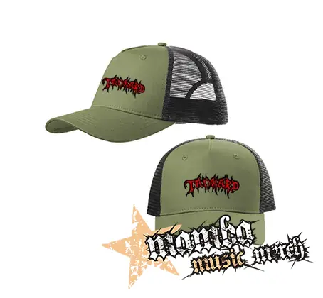 TANKARD - Logo - olivovočierna sieťkovaná šiltovka model "Trucker Cap"