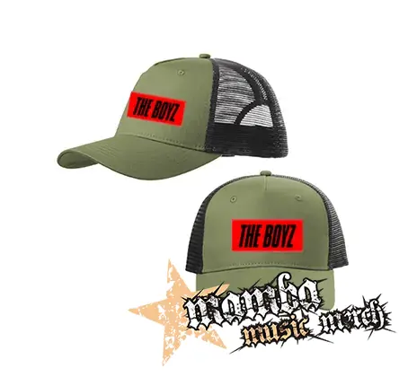 THE BOYZ - Red Logo Debut Album - olivovočierna sieťkovaná šiltovka model "Trucker Cap"