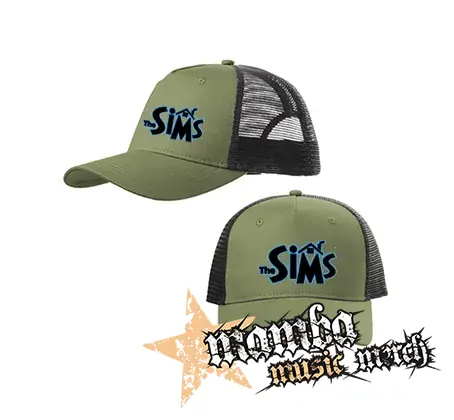 THE SIMS - Logo - olivovočierna sieťkovaná šiltovka model "Trucker Cap"