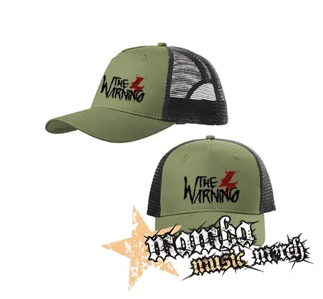 THE WARNING - Logo - olivovočierna sieťkovaná šiltovka model "Trucker Cap"