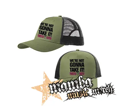 TWISTED SISTER - Were Not Gonna Take It - olivovočierna sieťkovaná šiltovka model "Trucker Cap"