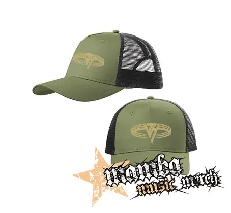 VAN HALEN - Logo Gold Circle - olivovočierna sieťkovaná šiltovka model "Trucker Cap"