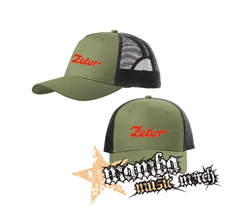 ZETOR - Red Logo - olivovočierna sieťkovaná šiltovka model "Trucker Cap"
