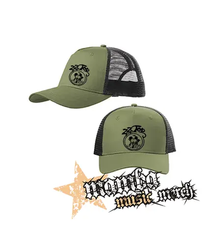 ZZ TOP - Man - olivovočierna sieťkovaná šiltovka model "Trucker Cap"