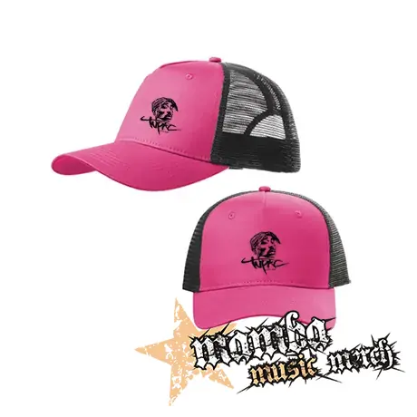 2 PAC - Portrait Years - ružovočierna sieťkovaná šiltovka model "Trucker Cap"