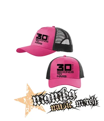 30 SECONDS TO MARS - Logo Black - ružovočierna sieťkovaná šiltovka model "Trucker Cap"