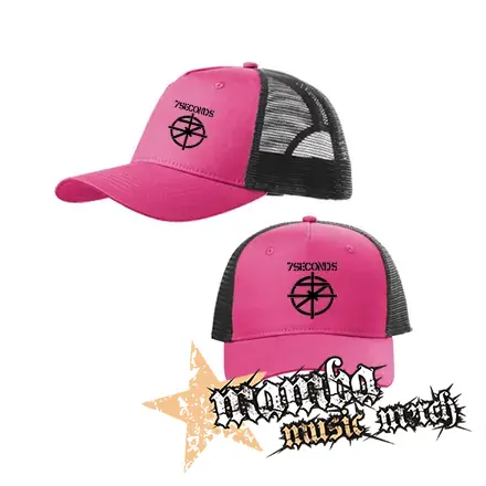 7 SECONDS - Logo Crest - ružovočierna sieťkovaná šiltovka model "Trucker Cap"