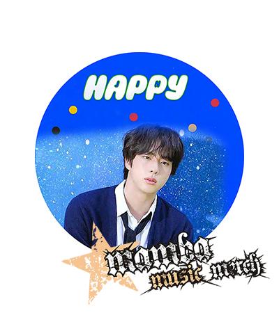JIN (BTS) - Happy Blue Portrait - okrúhla podložka pod pohár