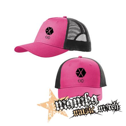 EXO - Logo - ružovočierna sieťkovaná šiltovka model "Trucker Cap"