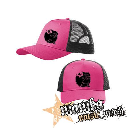 LÍZA SIMPSON - Antifa Motive (2) - ružovočierna sieťkovaná šiltovka model "Trucker Cap"
