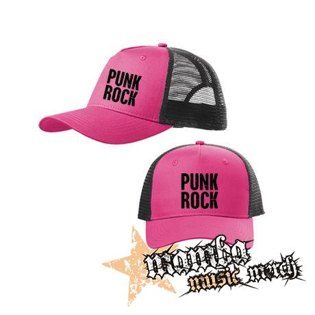 PUNKROCK - Logo Motív 2 - ružovočierna sieťkovaná šiltovka model "Trucker Cap"