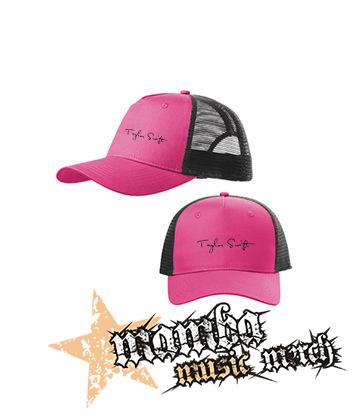 TAYLOR SWIFT - Signature - ružovočierna sieťkovaná šiltovka model "Trucker Cap"