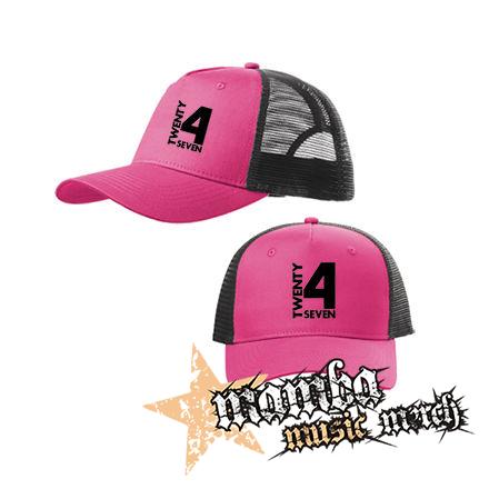 TWENTY FOR SEVEN - Logo - ružovočierna sieťkovaná šiltovka model "Trucker Cap"