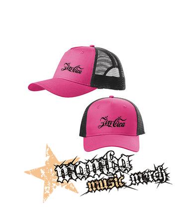 ŽINČICA - ružovočierna sieťkovaná šiltovka model "Trucker Cap"