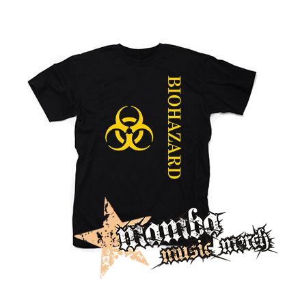 BIOHAZARD - Vertical Yellow Logo Crest - čierne pánske tričko