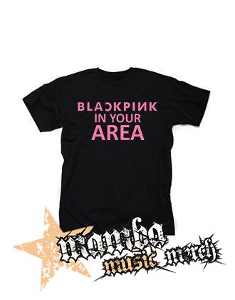 BLACKPINK - In Your Area Pink - čierne pánske tričko