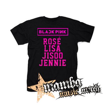 BLACKPINK - Logo And Names - čierne pánske tričko