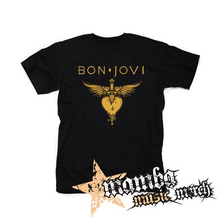 BON JOVI - Yellow Heart - čierne pánske tričko