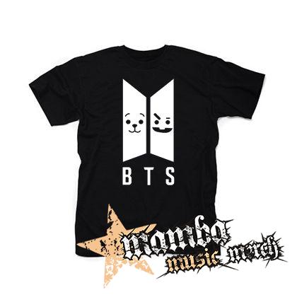 BTS - Emoji BT21 Logo - čierne pánske tričko