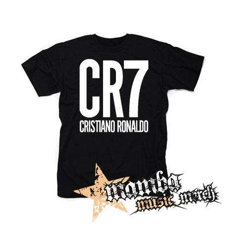 CRISTIANO RONALDO - CR7 Crest - čierne pánske tričko