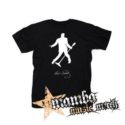 ELVIS PRESLEY - Silhouette Signature - čierne pánske tričko