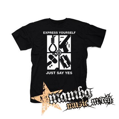 EXPRESS YOURSELF JUST SAY YES - čierne pánske tričko