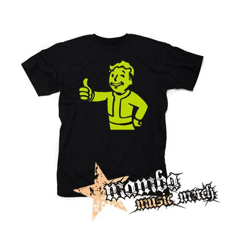 FALLOUT - Vault Boy Green - čierne pánske tričko