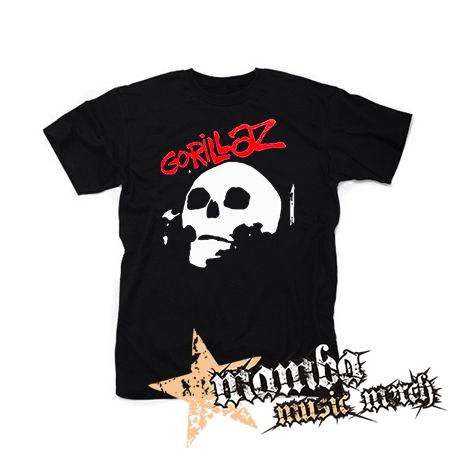 GORILLAZ - Skull - čierne pánske tričko