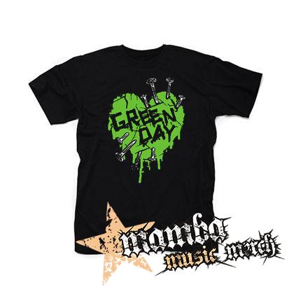 GREEN DAY - Green Heart - čierne pánske tričko