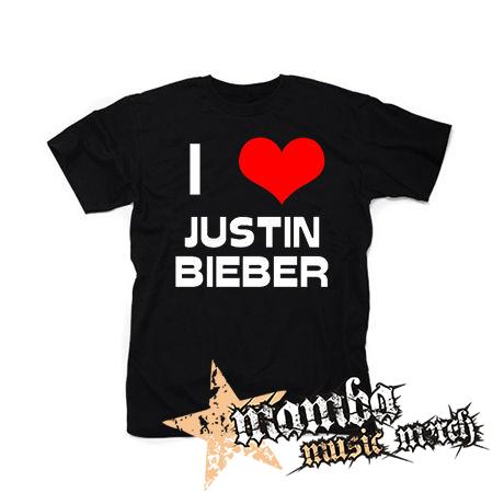 I LOVE JUSTIN BIEBER - čierne pánske tričko
