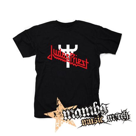 JUDAS PRIEST - Classic Logo Cross Symbol - čierne pánske tričko